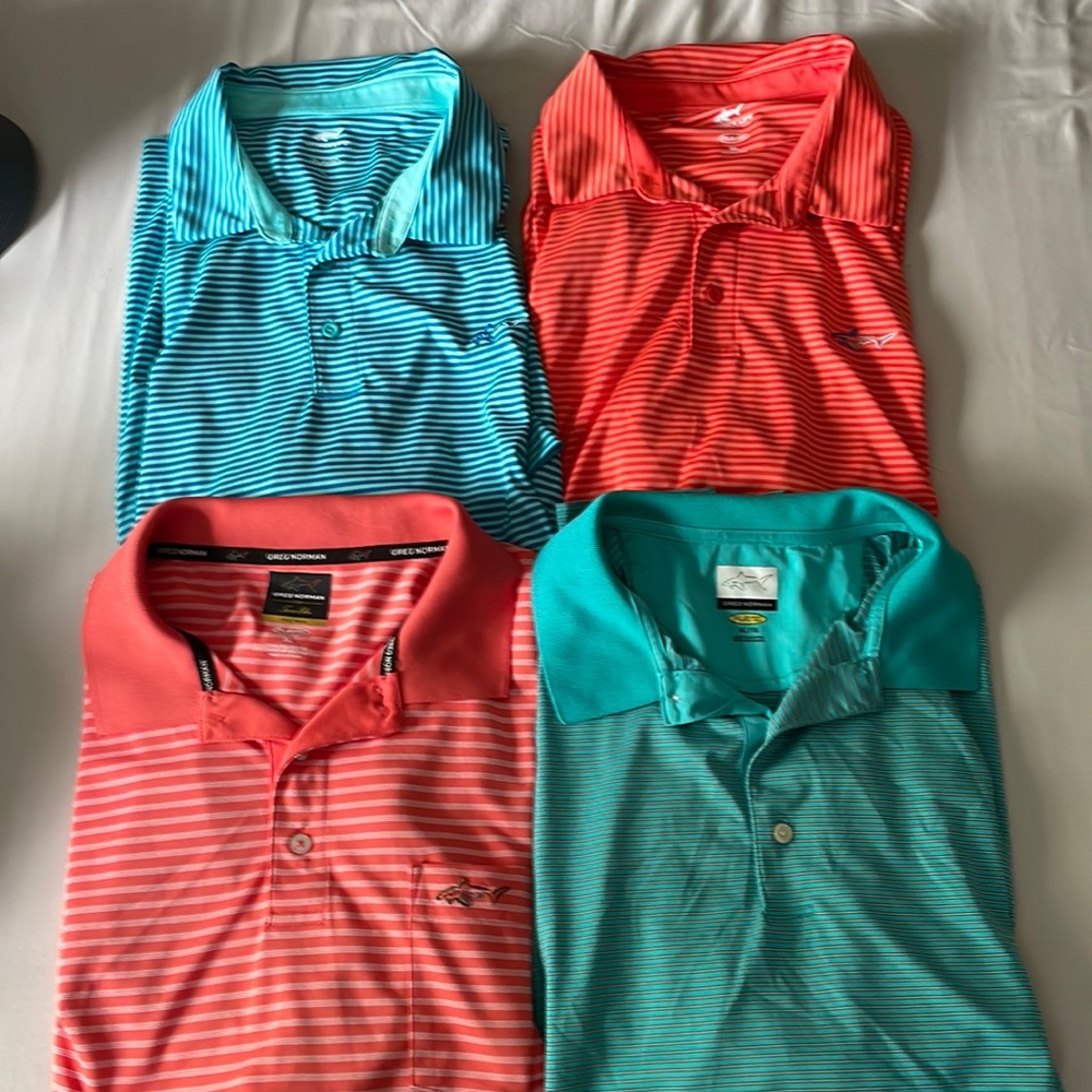 Lot of 4 men’s Greg Norman polos